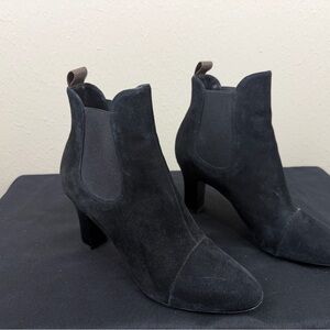Suede Monogram Uniformes Cap Toe Chelsea Ankle Boots 39.5 Black